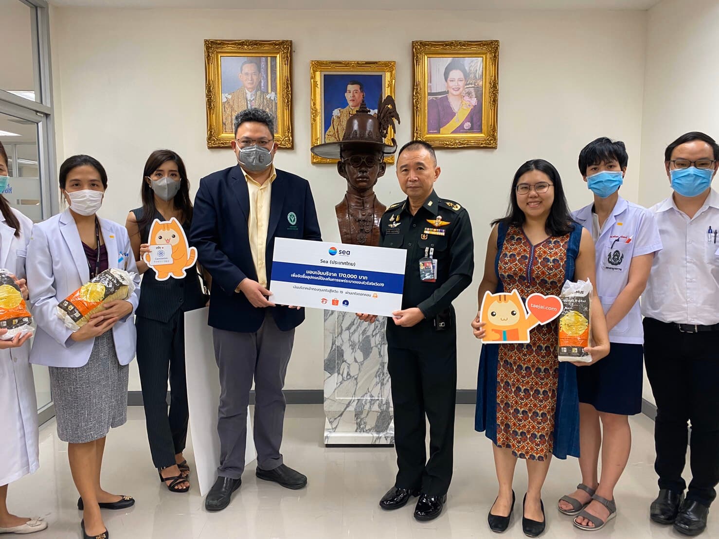 Sea (Thailand) donates 170,000 Baht to Taejai’s COVID-19 response fund, aiming to help healthcare workers battling Coronavirus. (2)