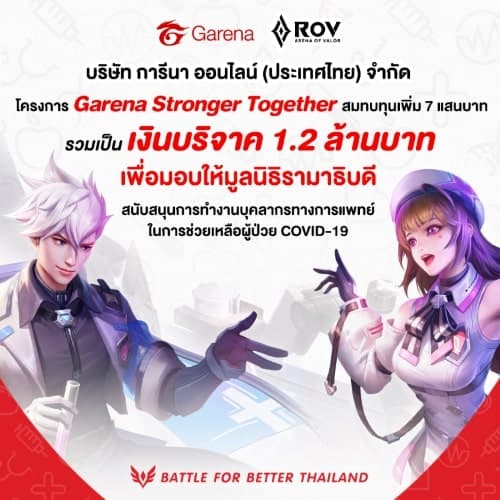 Garena Stronger Together donates 1.2 million baht to Ramathibodi Foundation (1)